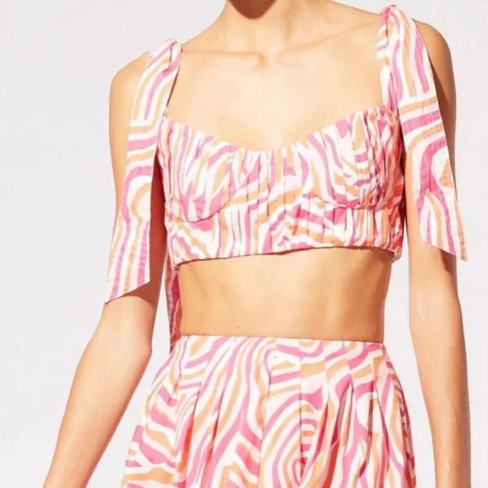 NWT MSRP$128 Solid & Striped The Frankie Bra Top (ABSTRACT ZEBRA) size M